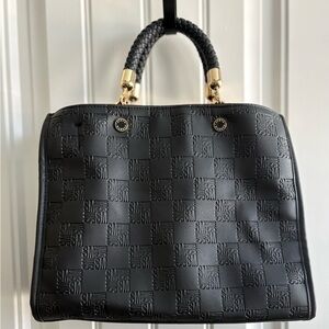 Steve Madden Black Checker Handbag with Gold